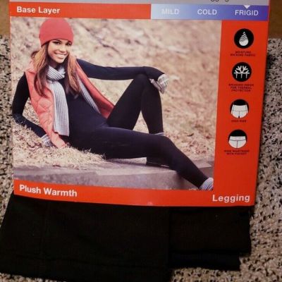 NEW Cudli Duds Climate  Right Leggings Womens XL Black Base Layer Plush Warmth